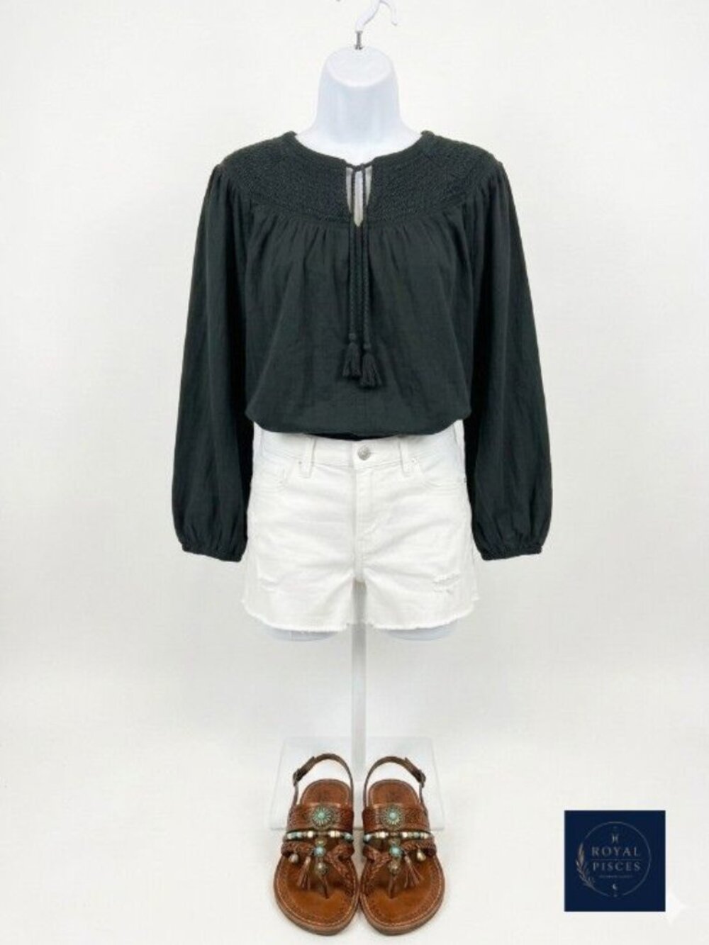 Old Navy Off-Black puffy sleeve blouse